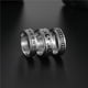 thumbnail image 5 of Jumpingount Anillos de ansiedad antipresión de acero inoxidable de 6 piezas, anillos anchos antipresión con forma de fase lunar redonda, joyería con Type2 NO2 Jumpingount AP007349-04, 5 of 6