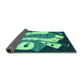 thumbnail image 2 of Ahgly Company Indoor Square Abstract Turquoise Blue Modern Area Rugs, 7' Square, 2 of 4
