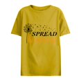 thumbnail image 4 of Delayuji Short Sleeve Round Neck T Shirt Fashion Top Lightweight Soft Casual Summer Outfit Clothes Yellow S Polyester,Spandex Short Sleeve Shirts for Women, 4 of 4