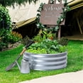 thumbnail image 4 of LuxenHome Set of 2 36-Inch Round Galvanized Steel Garden Bed Planter, 4 of 11