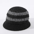 thumbnail image 2 of LinYooLi Bucket Hat for Women Knitted Plush Fisherman Hat Ear Protection Warm Bowler Hat Fashion Color Block Arrow Design, 2 of 8