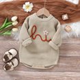 thumbnail image 6 of Baby Bear Jumpsuit Baby Long Sleeve Straps with Love Printed Skirt Skirt for Romper Baby Girls Cute Kitty Kids Suspender Skirt Z0J-Khaki, 0-3 Months, 6 of 9