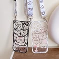 thumbnail image 5 of Compatible with iPhone 13 Pro Max Case Cute Bear Kawaii Cartoon Pattern Crossbody Adjustable Strap Neck Lanyard Shockproof Protective Cover for iPhone 13 Pro Max-Black, 5 of 7