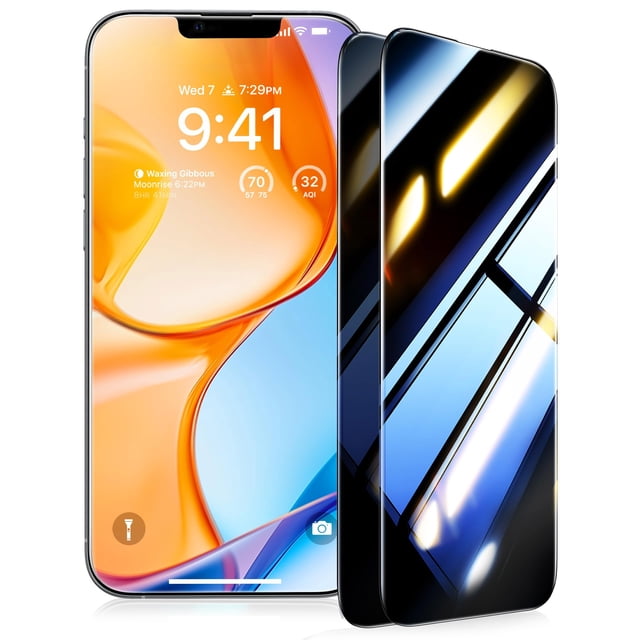 Protector de pantalla UltraGlass Ultra Top 9H+ Glass para iPhone 13 Pro Max Privacy, paquete de 2