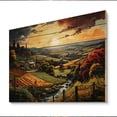 thumbnail image 2 of Designart "Pastoral Dreams in Green and Orange Vineyard" Farmhouse Print on Natural Pine Wood, 2 of 5