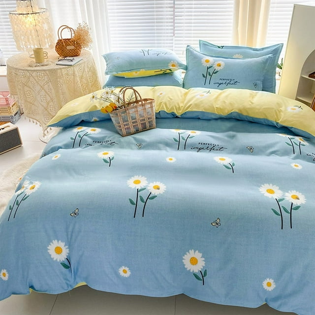 Meitianfacai Friendly Soft Four Piece Bed Set For Student Dormitory Bedding Set With Fresh Patterns Suitable For 70.86in Beds