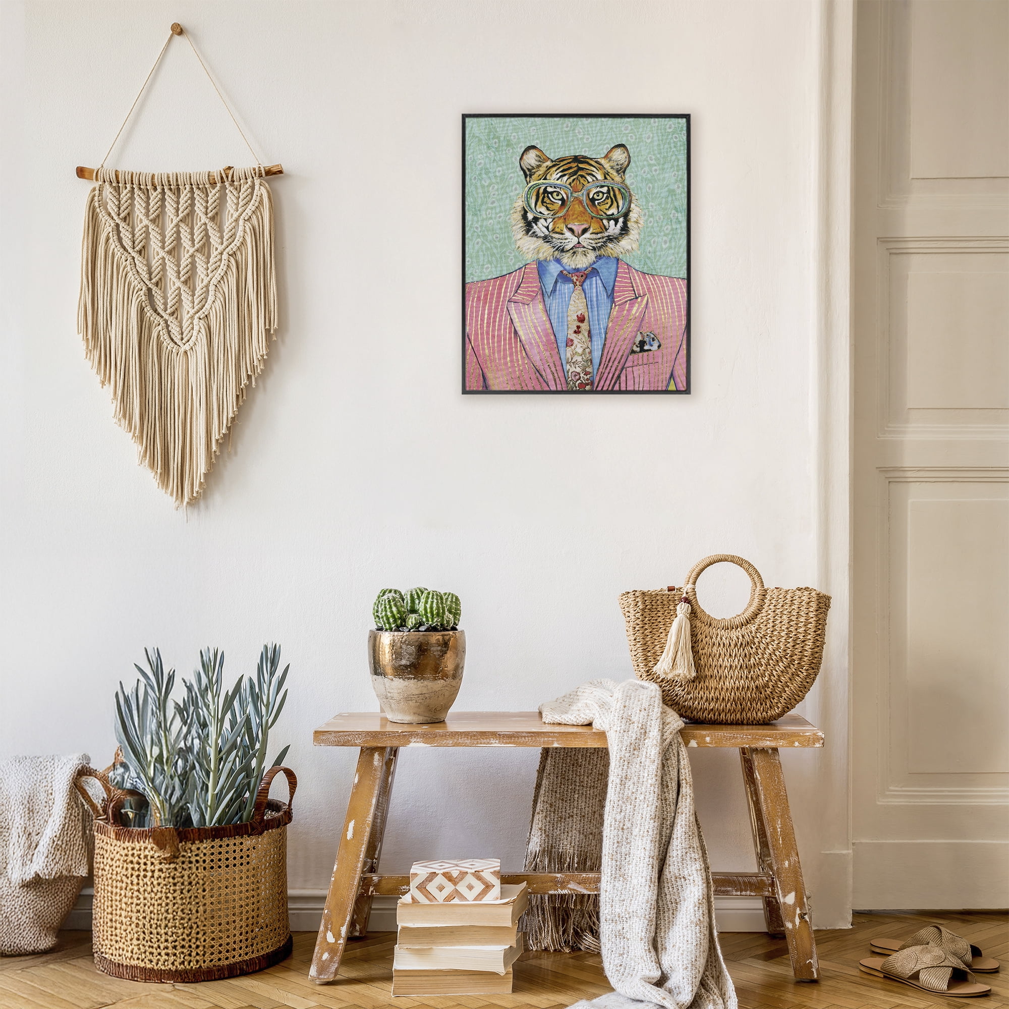 Stupell Industries Sharp Tiger Outfit Black Framed Giclee Art, design by Svetlana Aleynikova