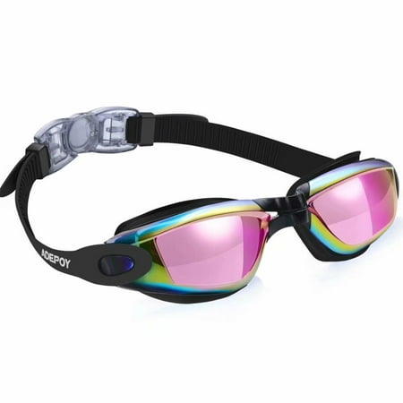 adepoy Swim Goggles, No Leaking Anti Fog UV Protection Swimming Goggles for Men Women Adult Youth Kids (Over 6 Years Old) with Free Protection