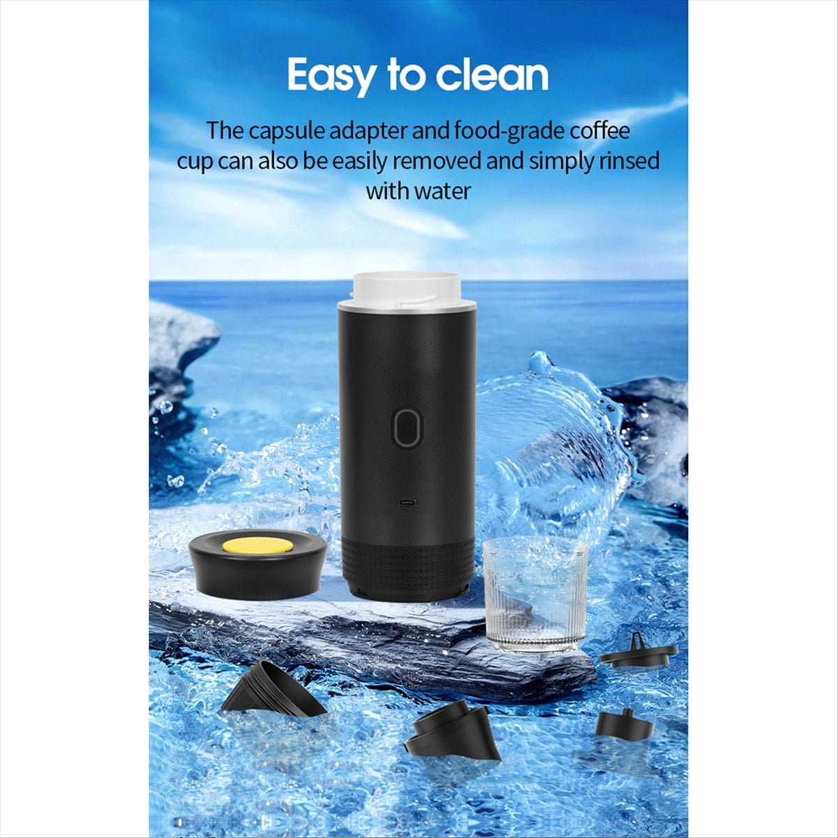Portable Electric Espresso Machine with Travel Bag Portable Coffee Maker for Travel Self-Heating Car Espresso Maker A