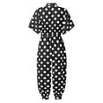 thumbnail image 5 of Babysbule Women's Pants Woman's Dots Printing Short Sleeve Button Rompers Trousers Casual Fashion, 5 of 5