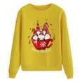thumbnail image 3 of Pull de Noël pour Femmes Col Rond Cardigan d'Hiver Manches Longues Blouse Imprimée Graphique Mode Chandail en Molleton Mi-Longue Veste à Capuche Douce, 3 of 5