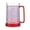 Red, variant on Beer Mugs for Freezer, Clear Double Wall Gel Frosty Ice Mugs with Gel, Plastic Frozen Beer Mug with Handle, Double Wall Insulated Plastic Glasses, Perfect Ice Cup for Home Party