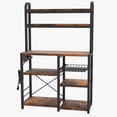 thumbnail image 3 of Bakers Rack with Power Outlet, 6-Tier Microwave Stand, Steel Frame, Kitchen Storage Shelf with Wire Basket and Open Shelves, Coffee Bar Station for Spices, Pots, and Pans, 3 of 7