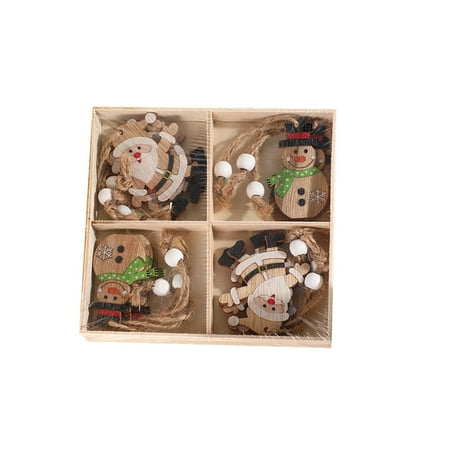 

Heiheiup Wooden Christmas Tree Decorations Pendants New Year Christmas Decorations For Home Party Gemstone Lights