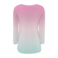 thumbnail image 4 of Women's Ombre Color Fleece Pullover Sweater, Soft Plush Long Sleeve Crewneck Top with Two Front Pockets for Casual Comfort, Daily Wear and Cozy Outfits Pink L, 4 of 4
