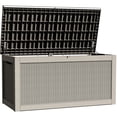 thumbnail image 4 of Dextrus 320 Gallon Large Outdoor Storage Box, Water Resistant Resin Deck Box, Lockable Indoor & Outdoor Organizer for Patio Cushions, Garden Tools and Outdoor Equipment, Brown, 4 of 8