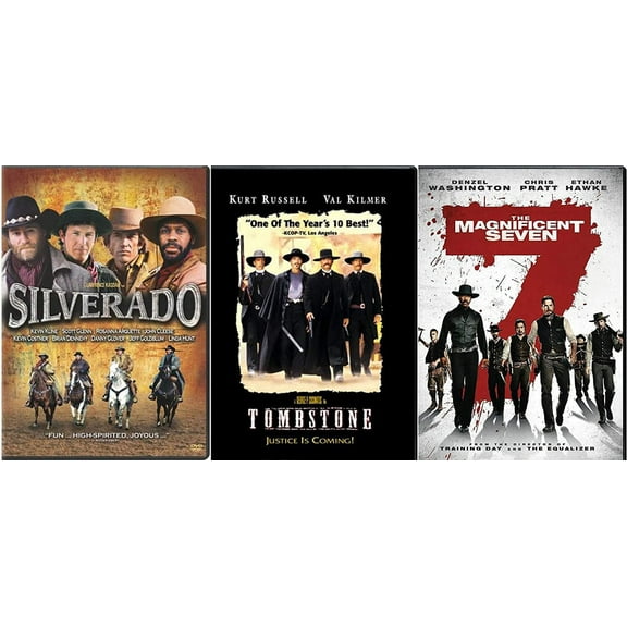 Western Triple Feature Tombstone Silverado & The Magnificent Seven 3 DVD Set NEW