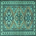 thumbnail image 1 of Ahgly Company Indoor Square Persian Turquoise Blue Traditional Area Rugs, 3' Square, 1 of 4