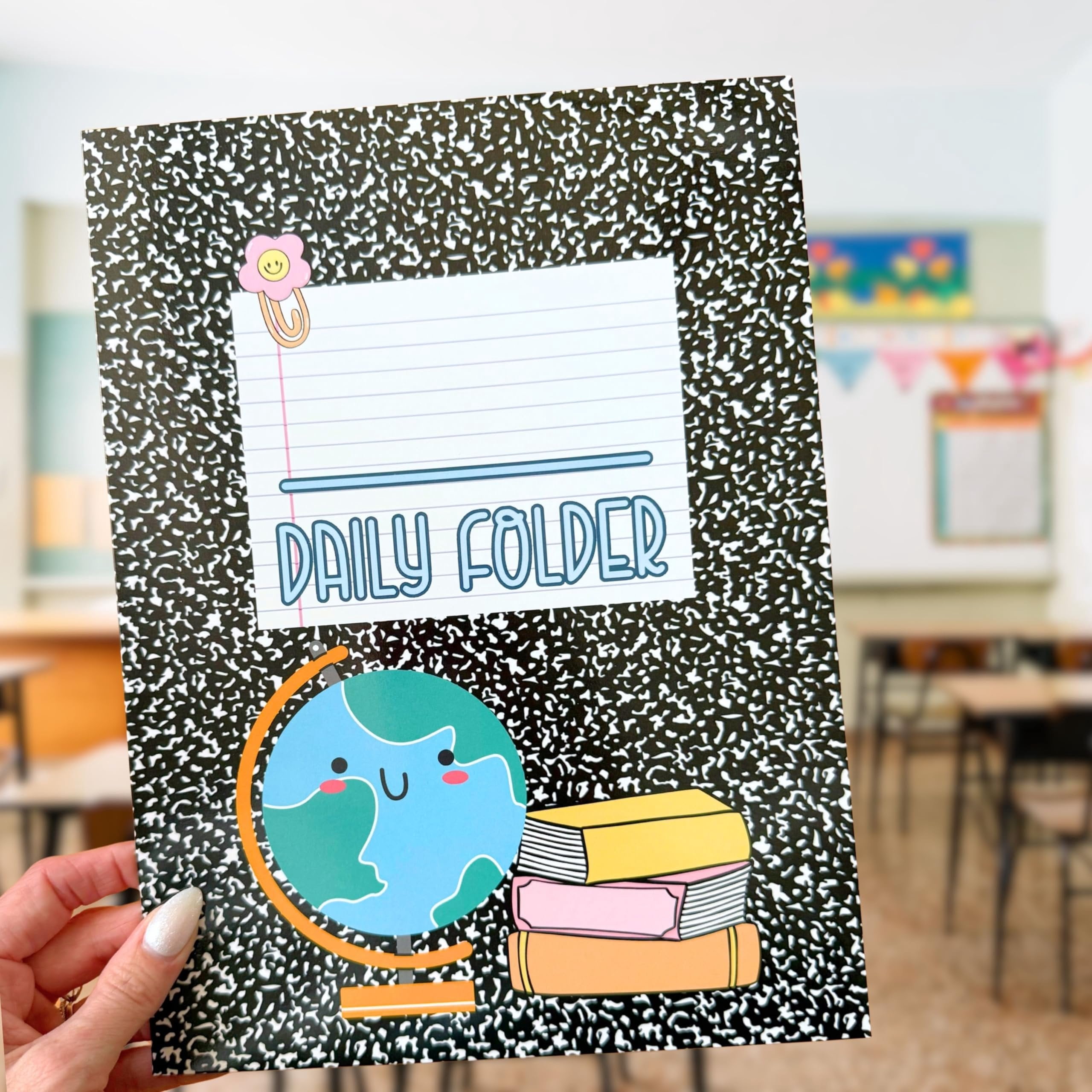 Daily School Take Home Folder with Pockets Leave at Home Bring it Back Labels to Class 25pk 12x9 Classroom Teacher Bulk Supply Elementary School