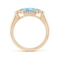 thumbnail image 2 of Angara Natural 1.4 Ct. Aquamarine with Diamond Halo Ring in 14K Rose Gold for Women (Ring Size: 3.5), 2 of 10