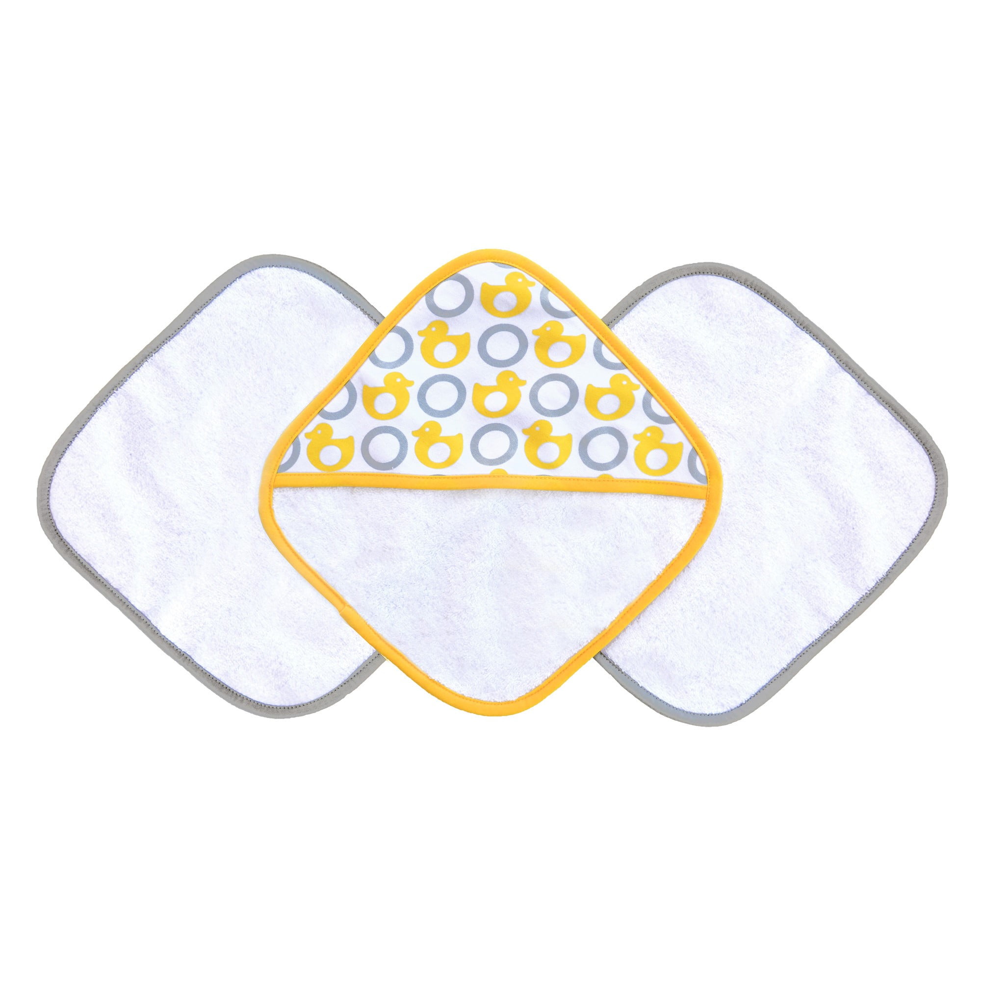 JJ Cole Washcloth and Bath Mitt Set Yellow Ducks 3 Count J00394