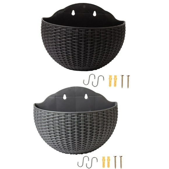 Maceta moderna con autorriego para flores, para interiores y exteriores, Negro Gris Plata Cola Jardinera colgante