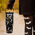 thumbnail image 2 of 30 oz Halloween Tumbler with Lid and Straw, Pumpkin Skeleton Goth Tumbler Insulated Coffee Travel Mugs Cup Water Bottle Cute Halloween Gifts for Women Girls, 2 of 6