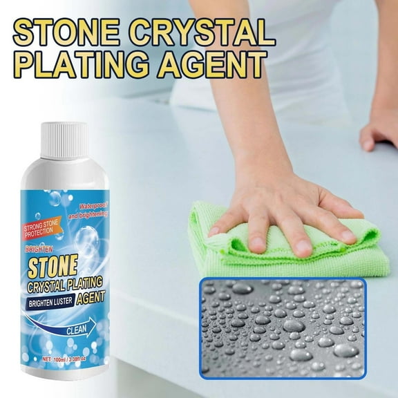 Marble Etch Remover,Crystal Coating,Stone Crystal Plating Agent,Kitchen Quartz Stone Tile Countertop Scratch Repair,Cleaning,Stains,Brightener Stone(1pc 100ml/3.38fl.oz)