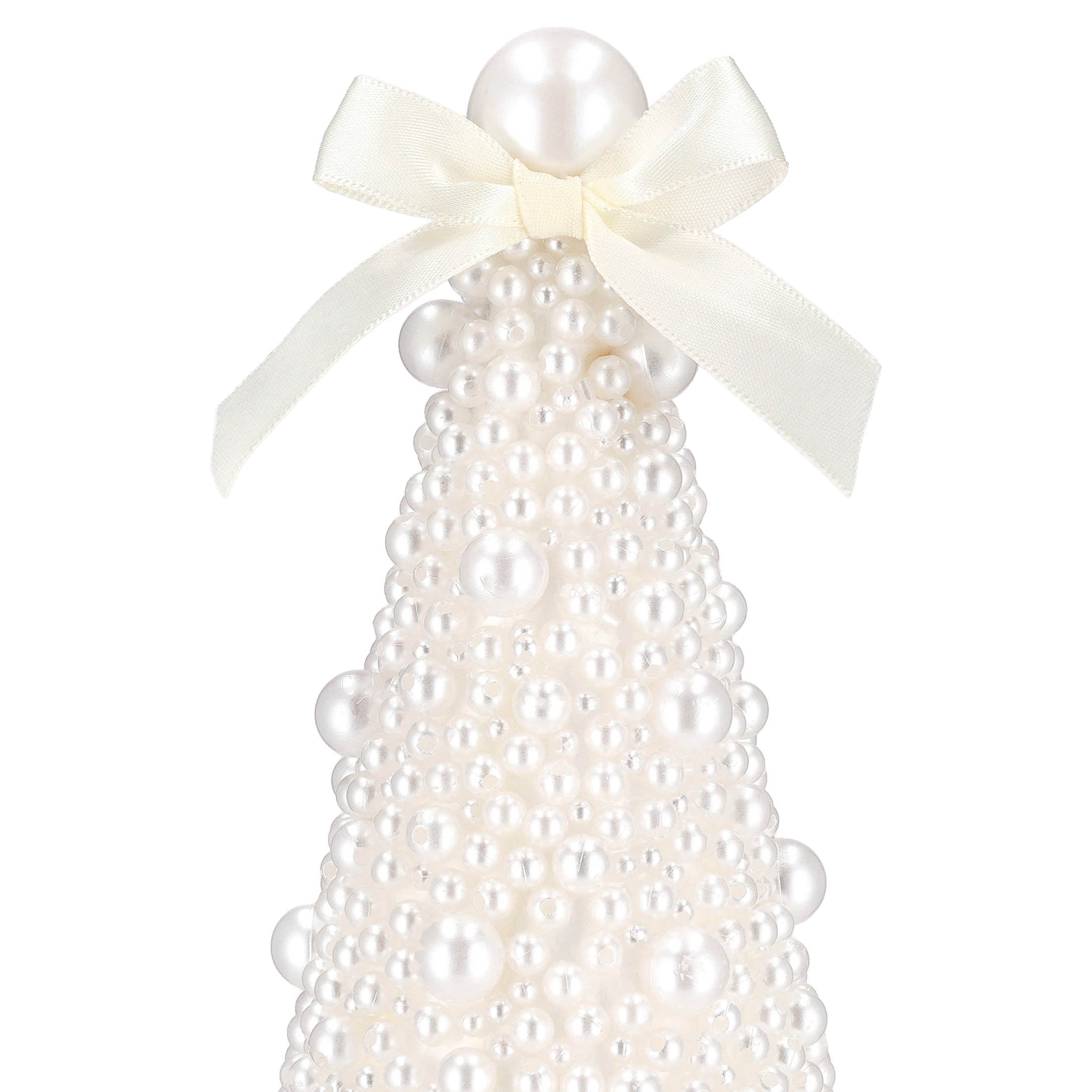Beaded Tree Christmas Decoration, Cream, 10", by Holiday Time