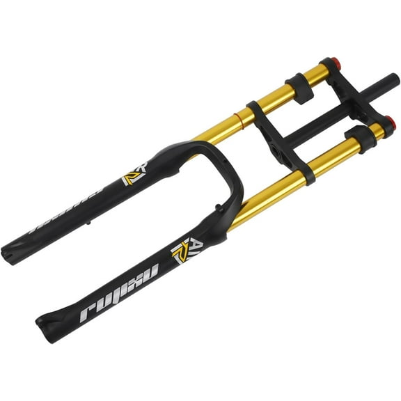 26 Inch Fat Fork Travel 170mm 4.0" Tire MTB Bike Air Suspension Fork 1-1/8" Double Shoulder Rebound Adjustment Disc Brake QR Bicycle Front Fork for Snow Beach E-Bike