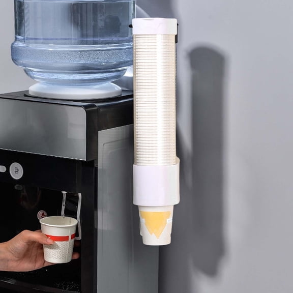 2025 Cup Dispenser for Water Cooler, Wall Mount Bathroom Cup Dispenser fits Disposable Paper and Plastic Cups, Pull Type Cup Holder for Bathroom, Office, Break Room, Gym 2.95inch Diameter Clearance