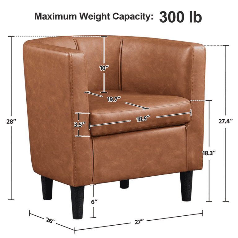 Club cheap chair size