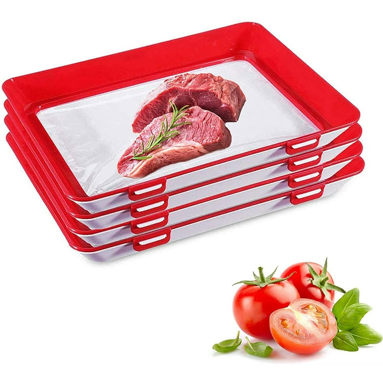 Food Preservation Tray Stackable Food Fresh Tray Magic Elastic Fresh Tray  Reusable Food Storage Container Keeping Fresh Spacer 