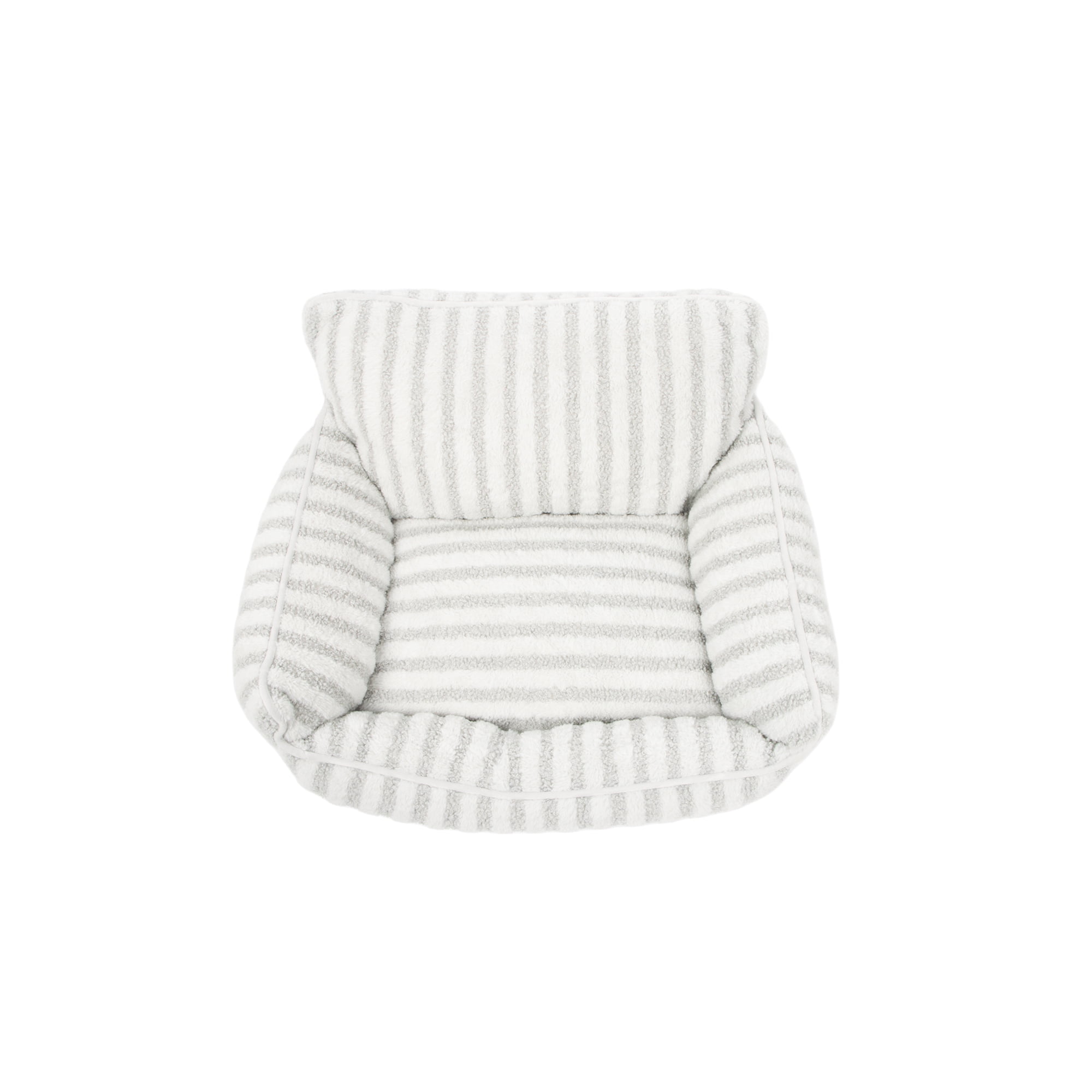 Oodles Striped Sherpa Sofa Lounger Pet Bed, Gray, One Size, 27" x 21" x 15"