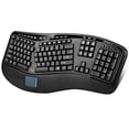 thumbnail image 2 of Adesso WKB-4500UB - Wireless Ergonomic Desktop Touchpad Keyboard, Split Keys Design, Palm Rest, Media Control Hotkeys, Long Battery Life - Compatible for Laptop/Desktop/PC/Windows XP/7/8/10, Black, 2 of 5