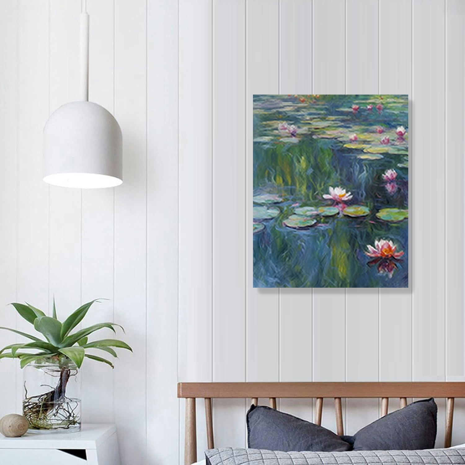 Claude Monet water lilies Oil painting on canvas texture selling wall Pictures for Living room hallway locus art caudros decoracion framed painting