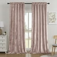 thumbnail image 2 of Crushed Velvet Curtains Rod Pocket Luxurious Thermal Insulated Soundproof Drapes Soft and Durable Light-Filtering Window Treatments for Living Room Bedroom, 2 Panels, 2 of 6