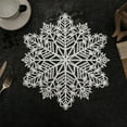 thumbnail image 1 of SuChun Placemat Christmas Snowflake Place Mats Metallic Festive Vinyl Table Mat Washable For Holiday Dinner Table Top Doilies Decorations 15” Diameter Hollow Out Non Slip For Decor Wedding Silver, 1 of 7