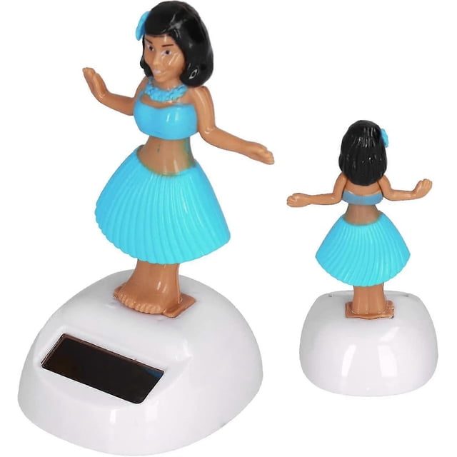 Hula Girl Dashboard Doll Durable Easy Use Environmental Protection Interesting Solar Powered Dancing Decoration For Car For Home For Adults(blue)