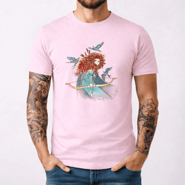 Chemise Portrait Aquarelle Rétro Disney Brave Merida Princesse, T-shirt le Royaume Magique, Disney Merida Princesse, Tee Walt Disney World