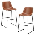 thumbnail image 2 of (2 pack) EDX Counter Height Bar Stools Set of 2 With Back and Footrest, Metal Frame, 30 inch, Brown, 2 of 8