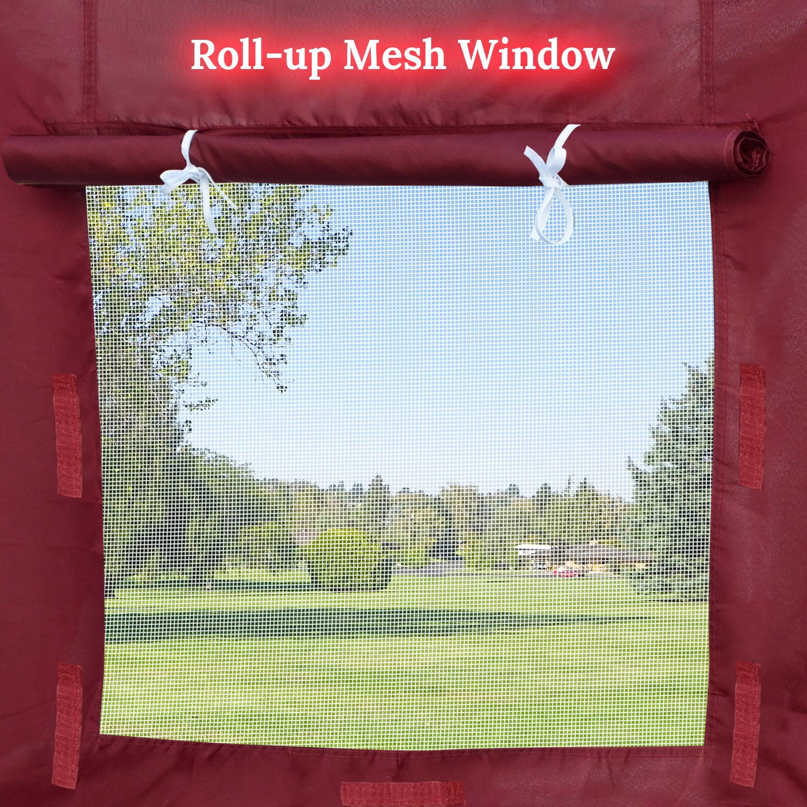 SOLAXO 14.8'x6.54' Canopy Sidewall ONLY for 10'x15' Pop Up Canopy Party Tent with Zipper Door, 4 Pack, Burgundy