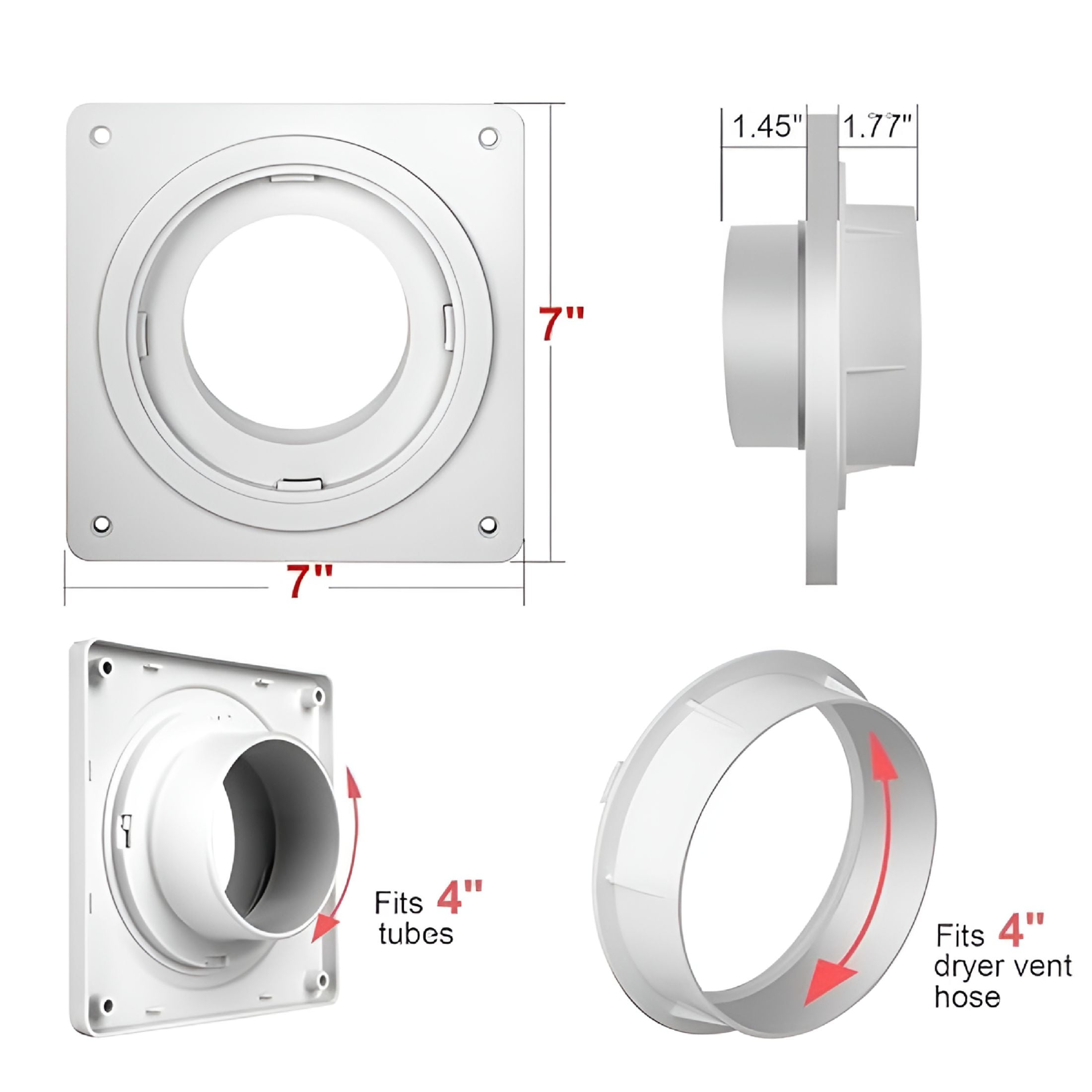 HIBIBUD Dry Vent Window Kit with Dryer Vent Hose Adjustable Window Dryer Vent Panels Quick Installation Reliable Window Vent Kit