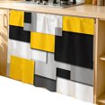thumbnail image 2 of Yellow Grey Black Geometric Cabinet Curtain 35"Wx35"L, Dustproof Under Sink Skirt with Self Adhesive Tape, Modern Abstract Art Cabinet Curtain Cover for Kitchen Sink, Bathroom Vanity, Laundry Room, 2 of 9