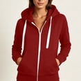 thumbnail image 6 of Jsaierl Womens Zip Up Hoodies Casual Solid Color Hooded Sweatshirt Holiday Comfort Long Sleeve Jackets Fall Clothes S-2XL, 6 of 6