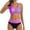 Purple, variant on Otvok Womens Bikini Sets High Waisted Sporty Two Piece Swimsuits Color Block Cheeky High Cut Bathing Suits