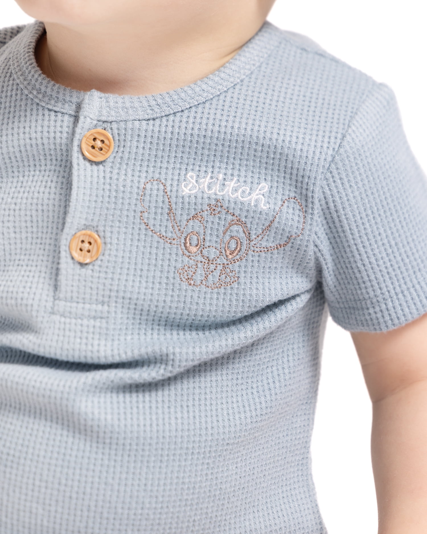 Disney Baby Wishes + Dreams Stitch Bodysuits with Short Sleeves, 3-Pack, Sizes Newborn-18M