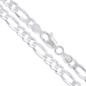 Tuscany Silver Bracciale da Uomo in Argento Sterling con Catena Doppia Curb Diamond Cut da 10 mm di Lunghezza 20 cm/8