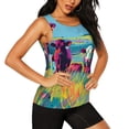 thumbnail image 2 of Haiem Pop Art Colorful Cows Printed Women's Workout Tank Top, Quick-Dry Sleeveless Gym Shirt, Breathable Lightweight Athletic Top for Running, Yoga, and Casual Wear-Small, 2 of 7