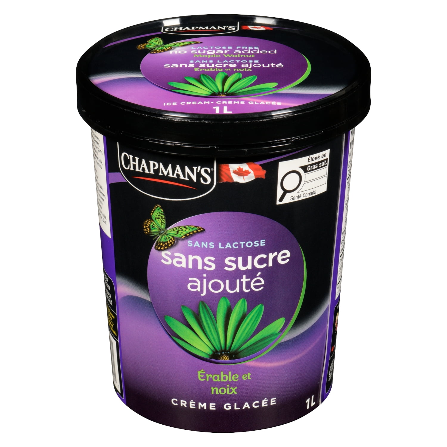 Chapman's No Sugar Added/Lactose Free Maple Walnut Ice Cream in a Tub, 1L